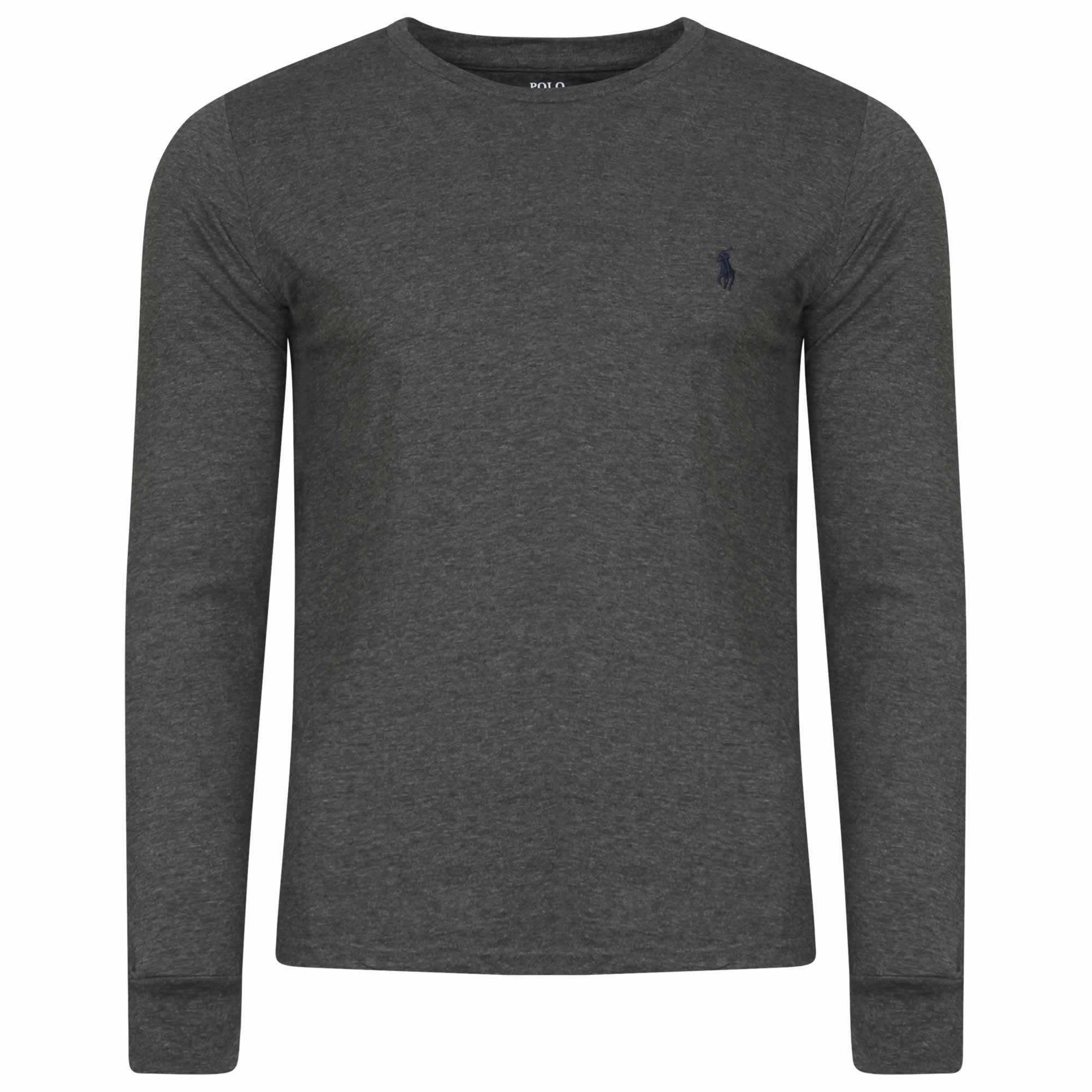 Ralph Lauren Long Sleeve Crew T-Shirt. Custom Fit in Grey - INTOTO7 ...
