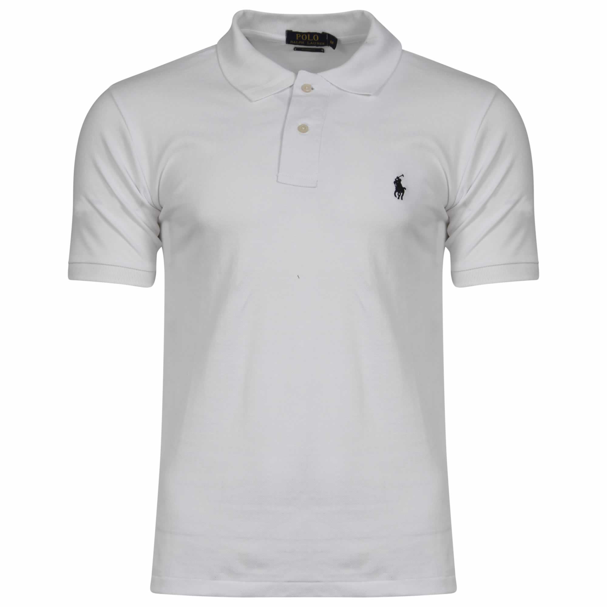 Ralph Lauren Short Sleeve Polo Shirt. Custom Fit in White - INTOTO7 ...
