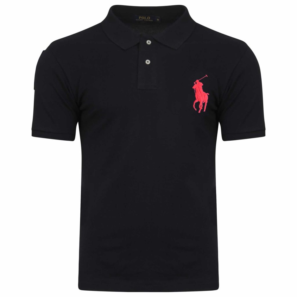 Ralph Lauren Short Sleeve Big Pony. Polo Shirt. Custom Fit in Navy Blue ...