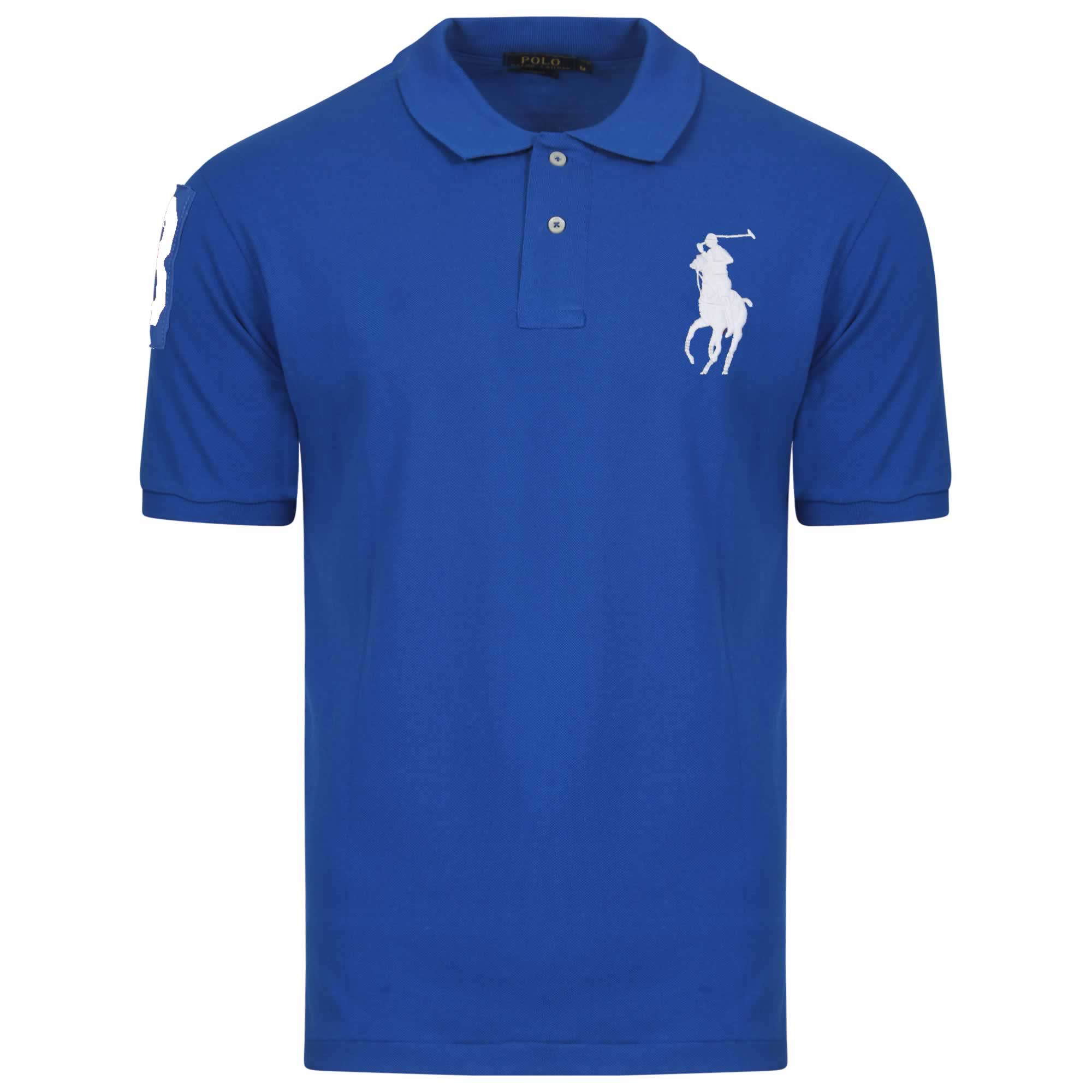 Ralph Lauren Short Sleeve Big Pony. Polo Shirt. Custom Fit in Royal ...