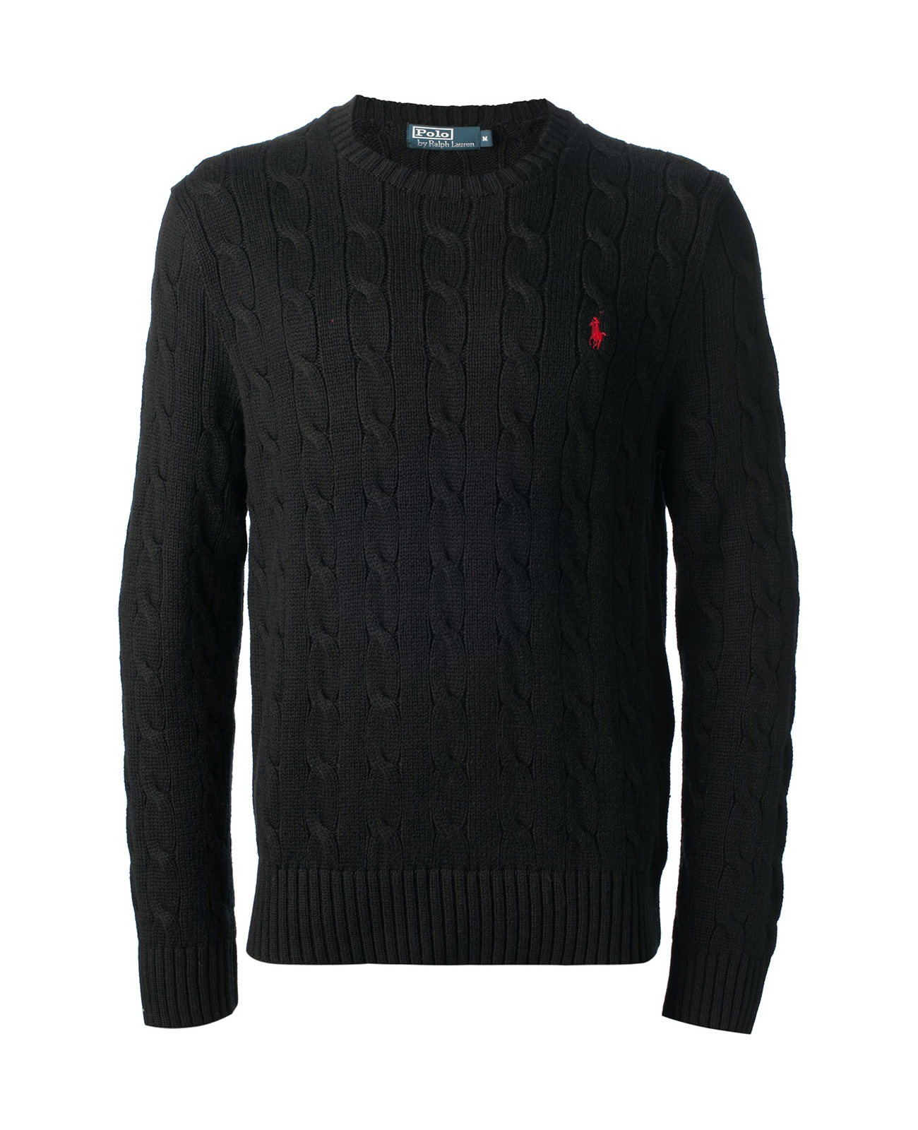 Ralph Lauren Sweater. Long Sleeve Cable Knit Jumper in Black - INTOTO7 ...