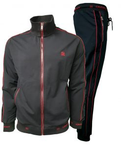 Givenchy Men's Complete 2 Piece Top and Bottoms Tracksuit in Black Red - SideBySide