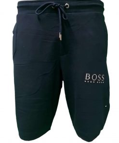 Hugo Boss Tech Jersey Capri Embossed Lined Shorts Navy Front