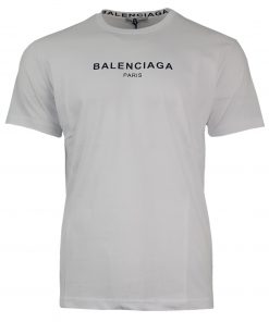 Balenciaga Short Sleeve Mens Crew T-shirt in White