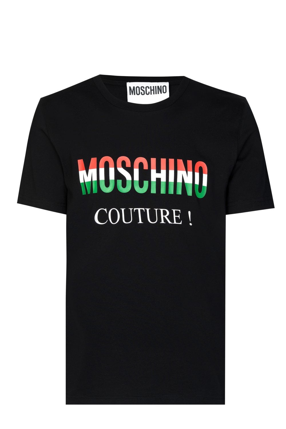 Moschino Men's Crew Neck T Shirt. Italian Flag in Black. - INTOTO7 Menswear