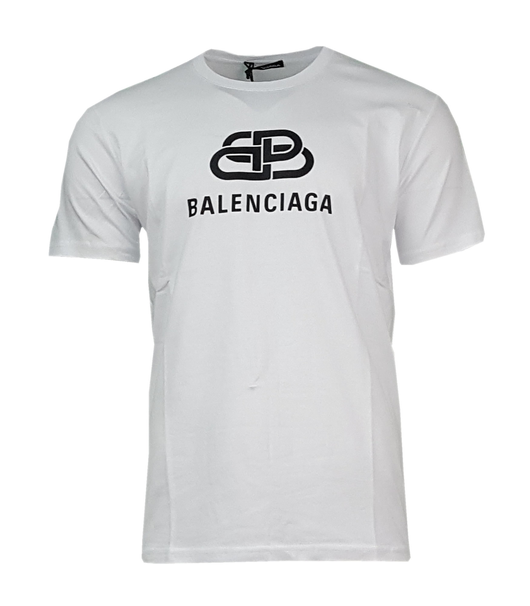 Balenciaga Short Sleeve Crew T Shirt. BB Logo Print in White. - INTOTO7 ...