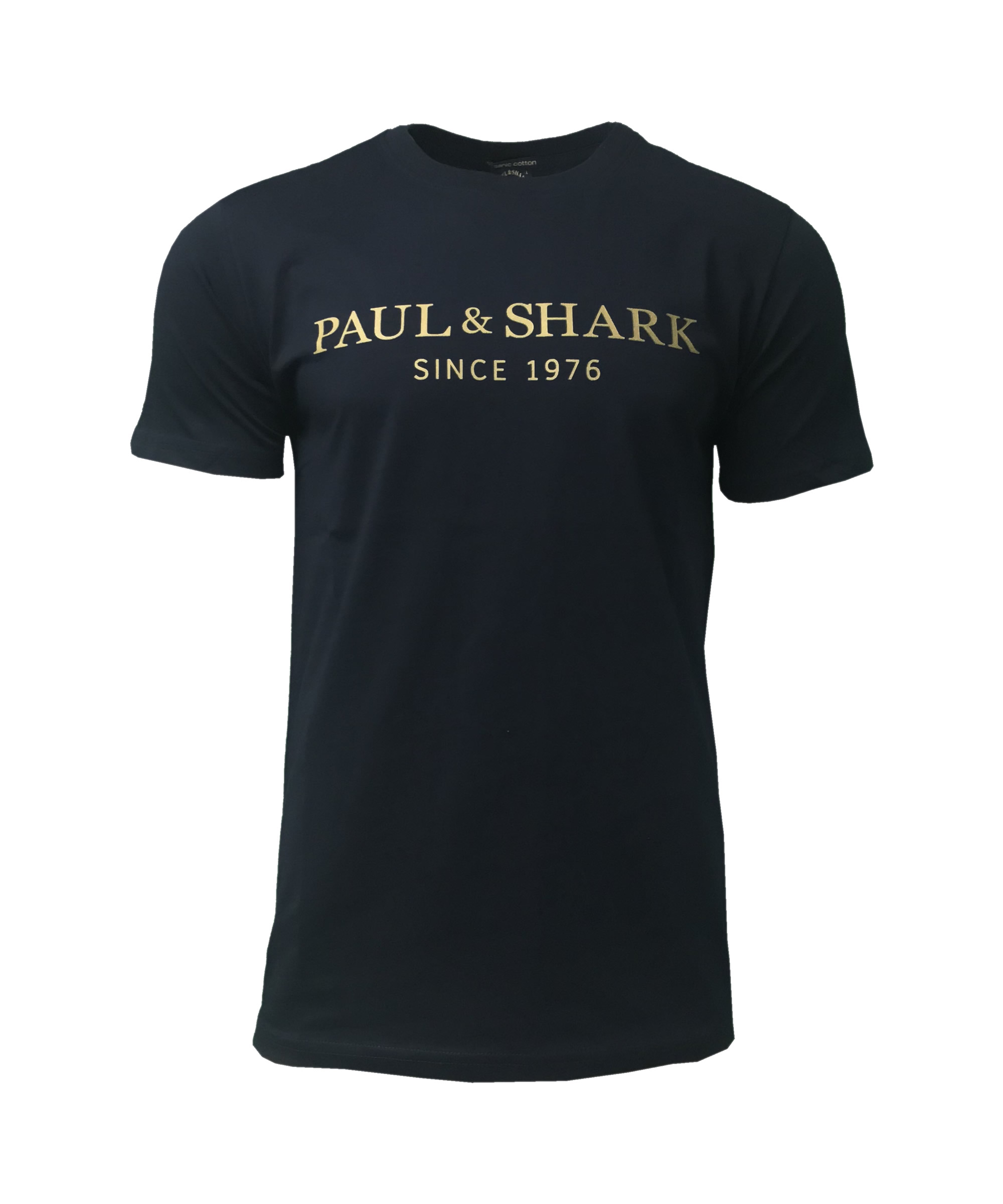 Paul and Shark Short Sleeve Crew T-Shirt in Dark Blue. Gold Logo ...
