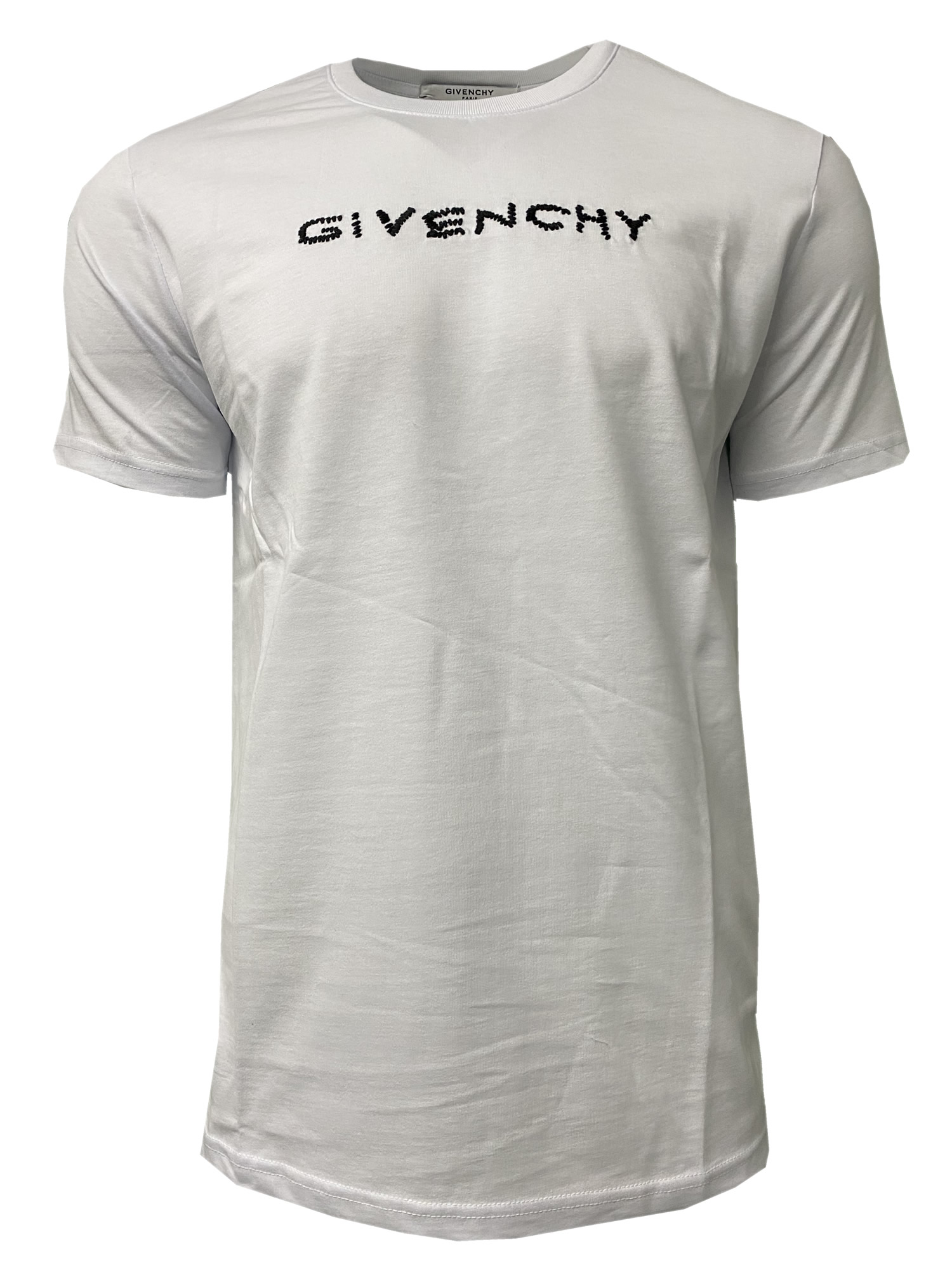 Givenchy Hand-Stitched Logo Short Sleeve Crew T Shirt, in White ...