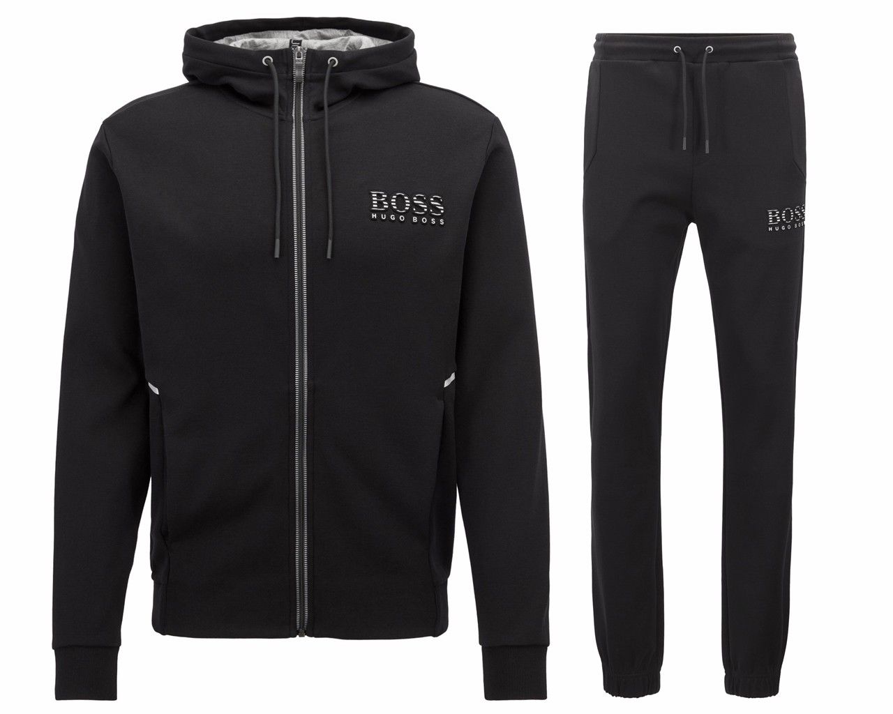 Hugo Boss Men's Reflective Lined Logo Tracksuit in Black - INTOTO7 Menswear