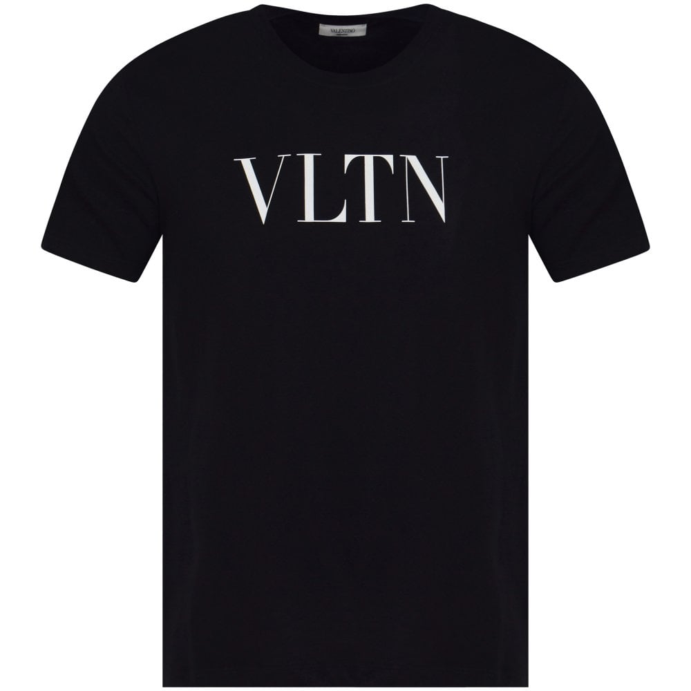 Valentino VLTN Logo-Print Short Sleeve Crew T-Shirt in Black - INTOTO7